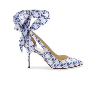 Sarah Flint Perfect Pump in Blue Wisteria Silk Size 5.5 35 1/2 Limited Edition